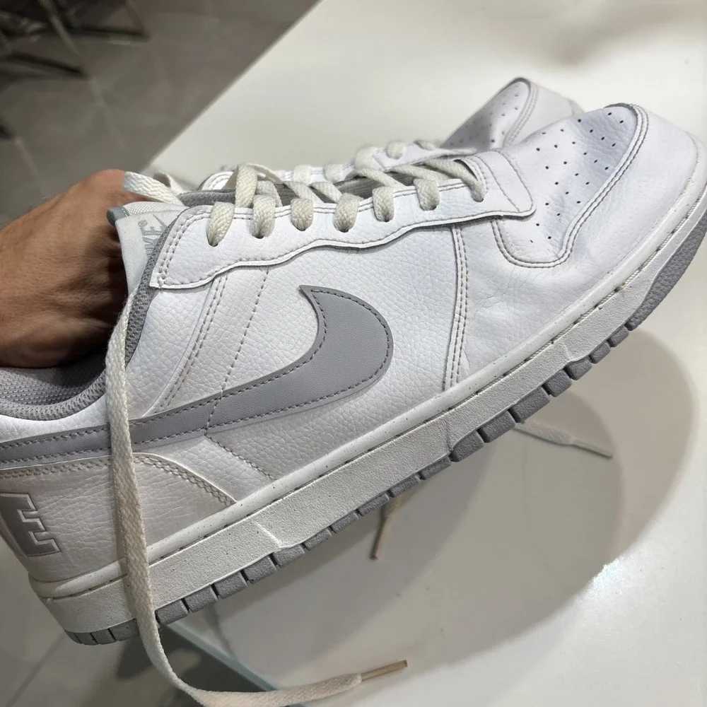 Size 14 - Nike Big Low White Wolf Grey